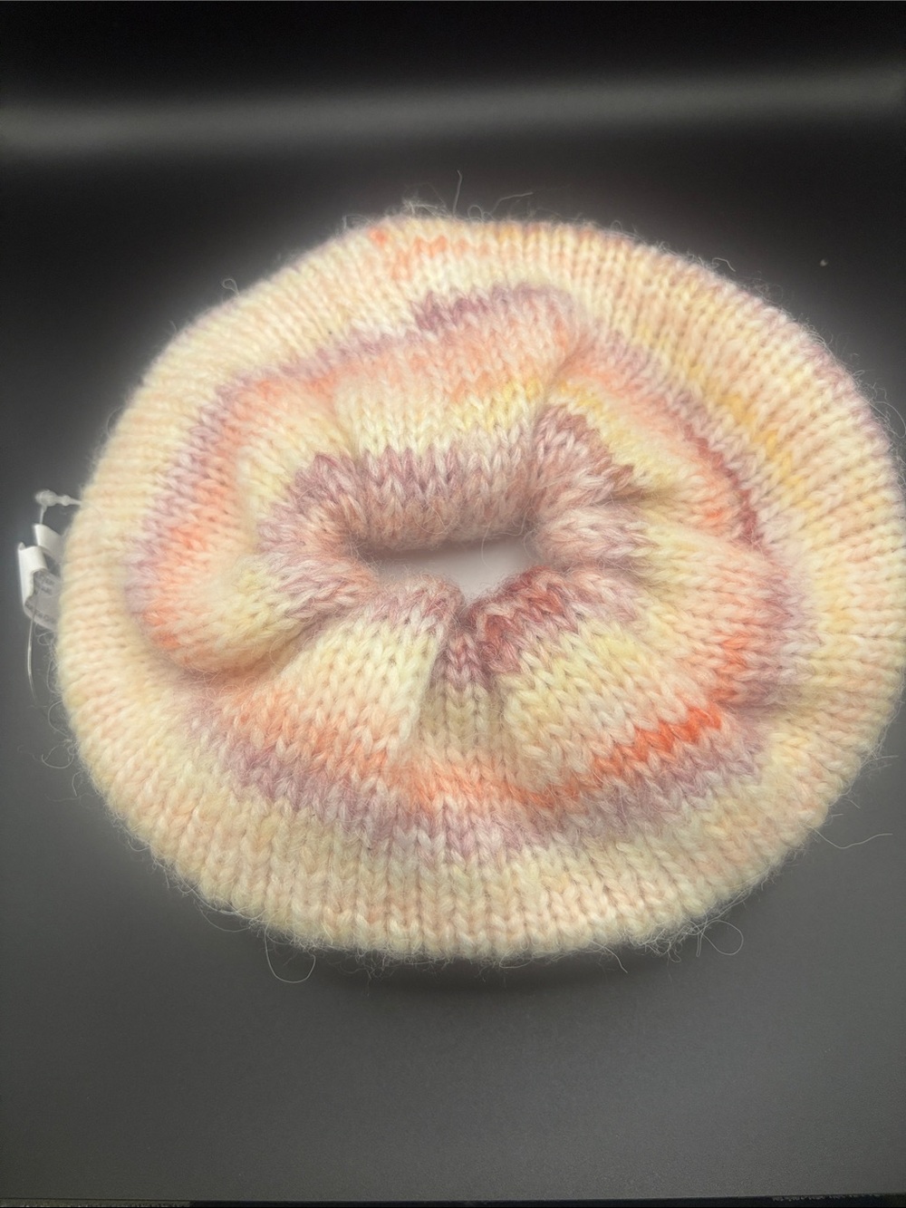 Free People Pastel Multicolor Knit Scrunchie in Peach, Yellow & Lavender, NWT